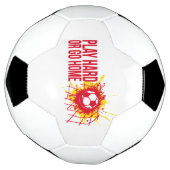 Speel hard of ga naar huis rode grafische tekst voetbal (Gedraaid)