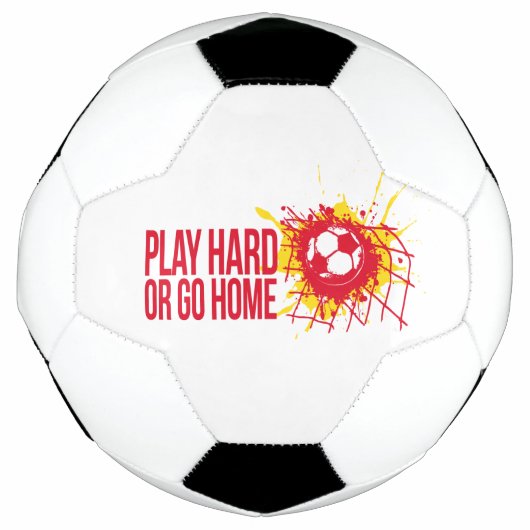 Speel hard of ga naar huis rode grafische tekst voetbal (Voorkant)