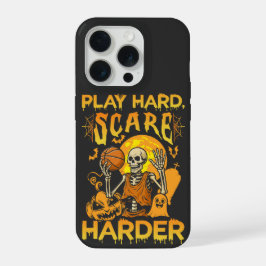 Speel hard, Schrik harder Sport Halloween iPhone 15 Pro Case