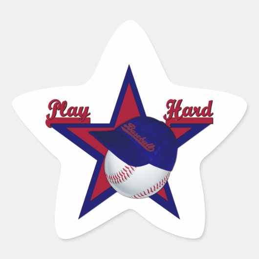 Speel Hard Softball en de Sticker van de Ster van (Voorkant)