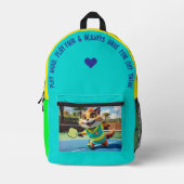 Speel hard, speel eerlijk bedrukte rugzak (Voorkant)