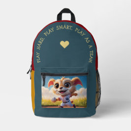 Speel hard, speel slim. bedrukte rugzak