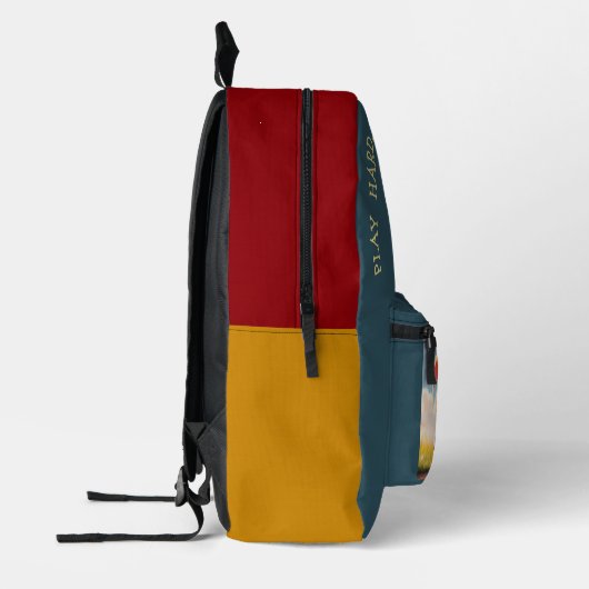 Speel hard, speel slim. bedrukte rugzak (Links)