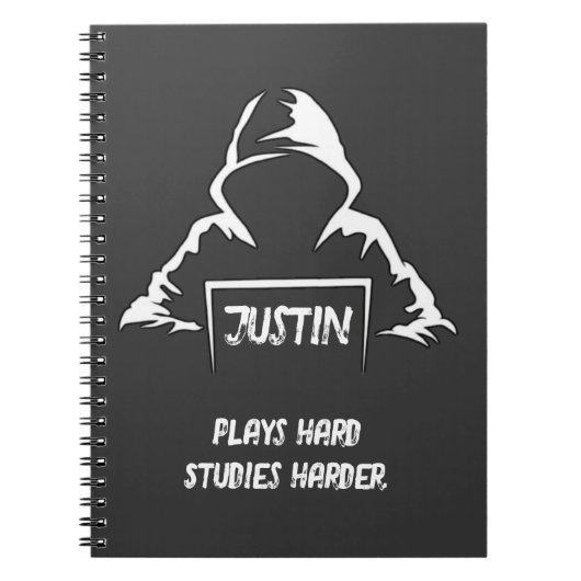 Speel hard Studie Harder cool Chic T-Shirt Notitieboek (Voorkant)