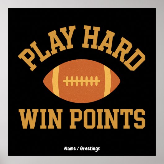 Speel Hard, Win Punten Retro Game Day Sport Poster (Voorkant)