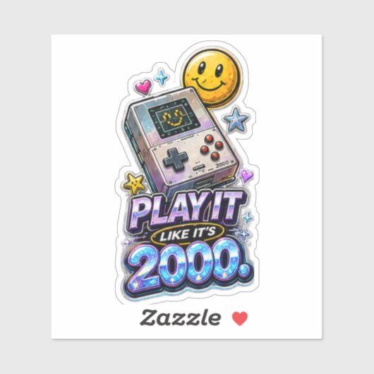 Speel het alsof het 2000 is sticker (Vel)