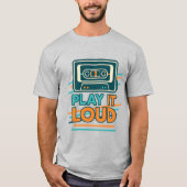 Speel het luide retro cassette vet ontwerp t-shirt (Voorkant)