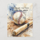 Speel het spel Baseball Vaderdag Briefkaart (Voorkant)