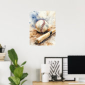 Speel het spel honkbal poster (Thuiskantoor)