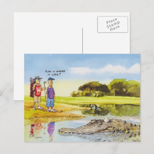 Speel het waar het ligt briefkaart (Voorkant / Achterkant)