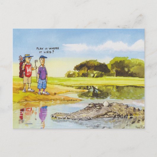 Speel het waar het ligt briefkaart (Voorkant)