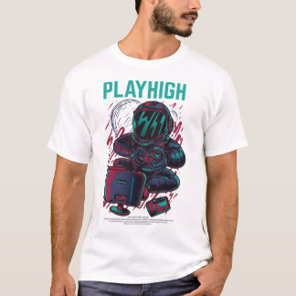 Speel High Astronaut Gamer Cadeau T-Shirt Unisex