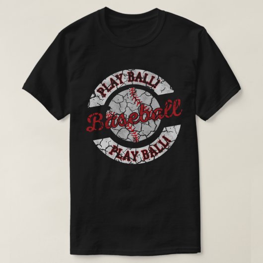 Speel Honkbal Vintage Honkbal T-shirt (Design voorkant)