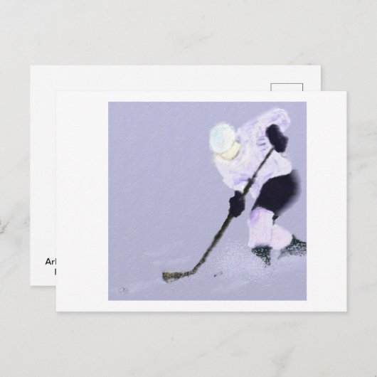Speel Ice Hockey Art Briefkaart (Voorkant / Achterkant)