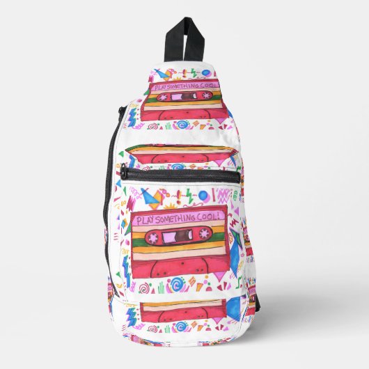 Speel Iets Cools Muziek Mixtape Kunst Leuk Sling Bag (Voorkant)