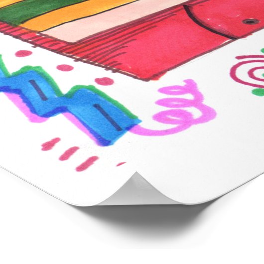 Speel iets met Cool Fun Music Mixtape Art Poster (Hoek)