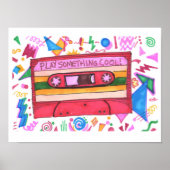 Speel iets met Cool Fun Music Mixtape Art Poster (Voorkant)