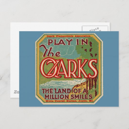 Speel in OZARKS Arkansas Missouri Briefkaart (Voorkant / Achterkant)
