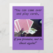 Speel kaarten - Niet bedriegen, uitnodigingen (Voorkant / Achterkant)