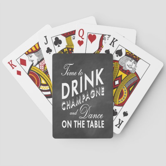 Speel Kaarten Tijd aan Drink Champagne (Achterkant)