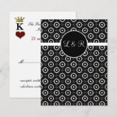 Speel kaarten, Vegas bruiloft monogram RSVP Kaartje (Voorkant / Achterkant)