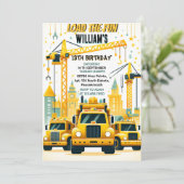 speel kinder Eenvoudige bouwwagens 5de geboortedag Kaart (Staand voorkant)