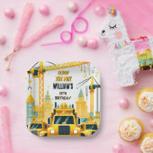 speel kinder Eenvoudige bouwwagens 5de geboortedag Papieren Bordje (Feest)