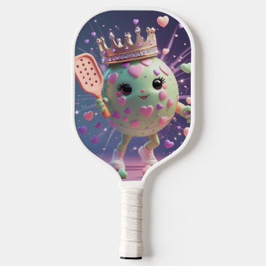 Speel. Lach. Win! – Minimaal Kawaii Pickleball Pad Pickleball Paddle (Achterkant)