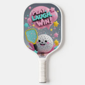 Speel. Lach. Win! – Minimaal Kawaii Pickleball Pad Pickleball Paddle (Voorkant)
