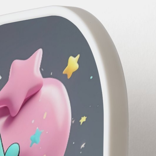 Speel. Lach. Win! – Minimaal Kawaii Pickleball Pad Pickleball Paddle (Links Detail)