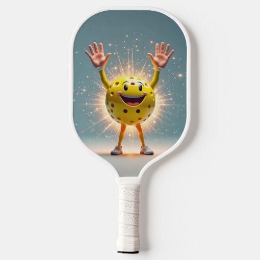 Speel. Lach. Win! – Minimaal Kawaii Pickleball Pad Pickleball Paddle (Achterkant)