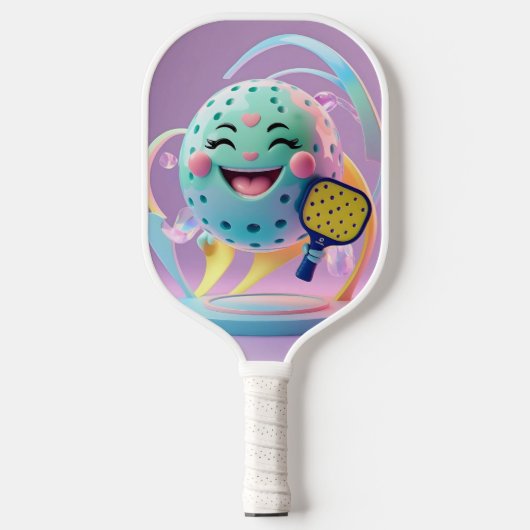 Speel. Lach. Win! – Minimaal Kawaii Pickleball Pad Pickleball Paddle (Voorkant)