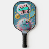 Speel. Lach. Win! – Minimaal Kawaii Pickleball Pad Pickleball Paddle (Voorkant)