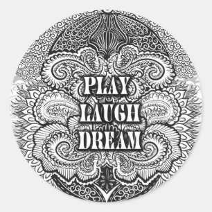 Speel lachdroom - Positieve Quote's Ronde Sticker