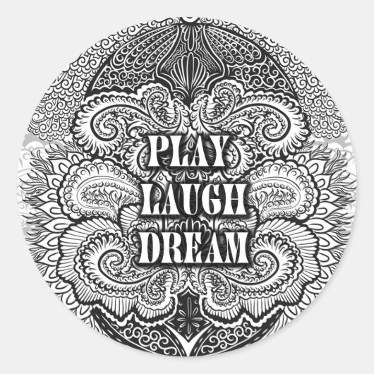 Speel lachdroom - Positieve Quote's Ronde Sticker (Voorkant)