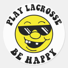 Speel lacrosse fijn ronde sticker