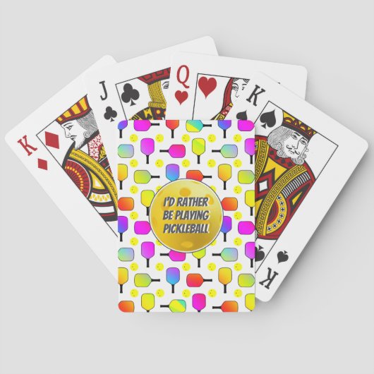 Speel liever Pickleball Paddles en Balls Pokerkaarten (Achterkant)