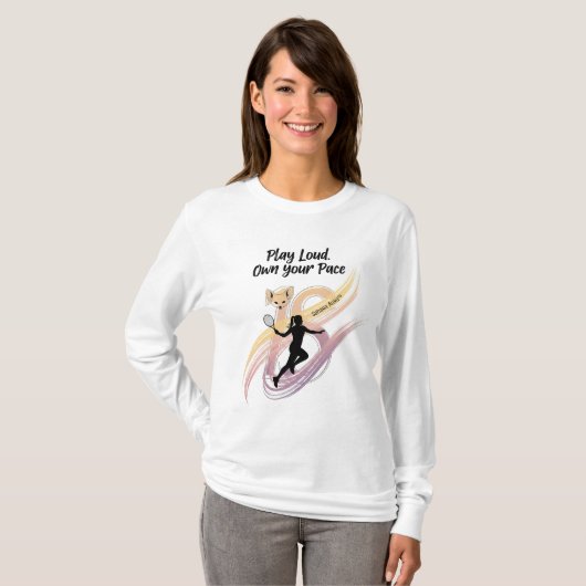 Speel luid - Eigen tempo Badminton & Fox T-shirt (Voorkant volledig)