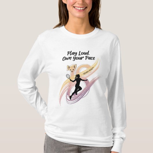 Speel luid - Eigen tempo Badminton & Fox T-shirt (Voorkant)
