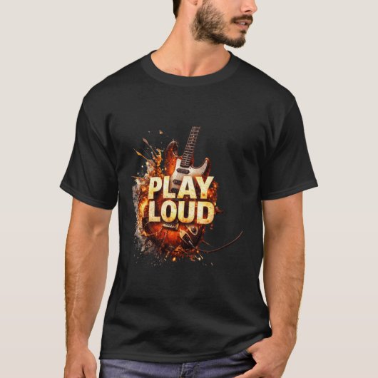 Speel Luid Gitaar Energie T-shirt (Voorkant)