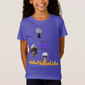 Speel luide liedjes Skull Flame Paarse Kinderen T-shirt (Voorkant)