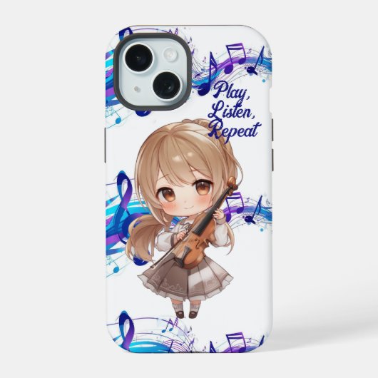 Speel, Luister, Herhaal iPhone 15 Case (Achterkant)