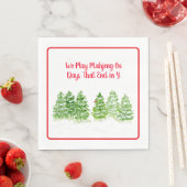 Speel MAHJONG Aquarel Winterbomen Servet (Insitu)