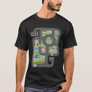 Speel Mat Race Car Track op papa met dinosaurussen T-shirt