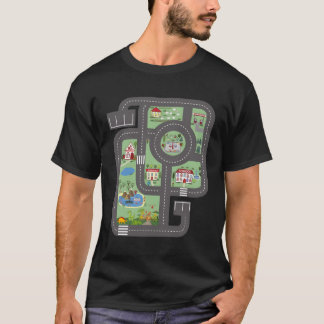 Speel Mat Race Car Track op papa met dinosaurussen T-shirt