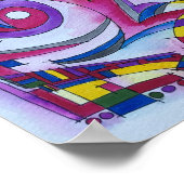 Speel me wat jazz-Abstracte geometrische kunst Poster (Hoek)