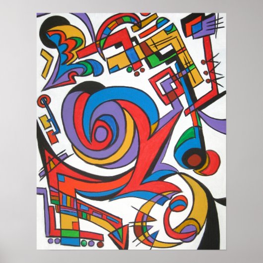 Speel me wat Jazz-Modern Bauhaus Geometrische kuns Poster (Voorkant)