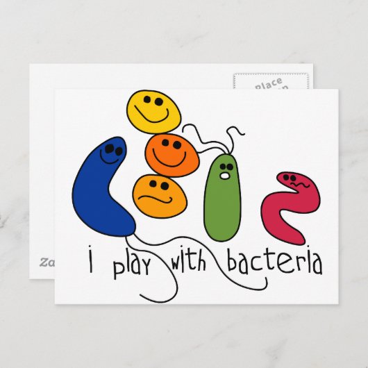Speel met bacteriën briefkaart (Voorkant / Achterkant)