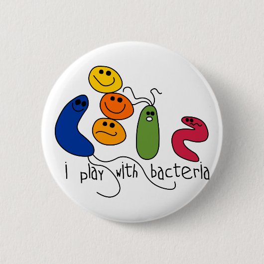 Speel met bacteriën ronde button 5,7 cm (Voorkant)