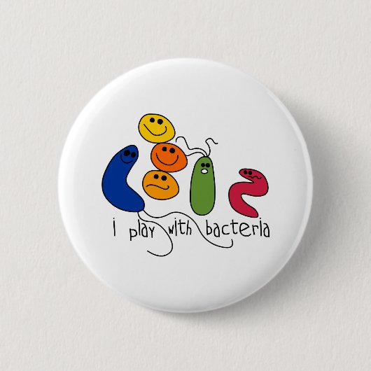 Speel met bacteriën ronde button 5,7 cm (Voorkant)
